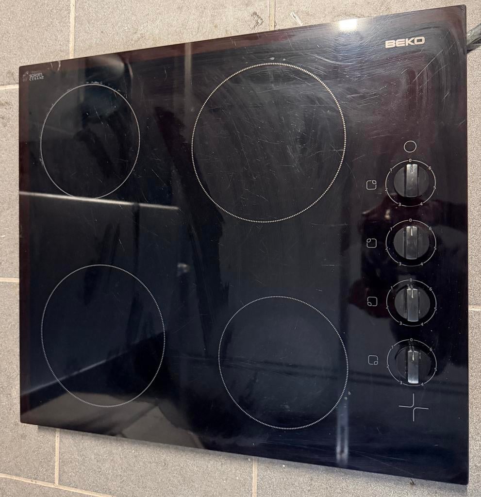 BEKO keramische tafel, Ophalen, Gebruikt, 4 kookzones, Inbouw