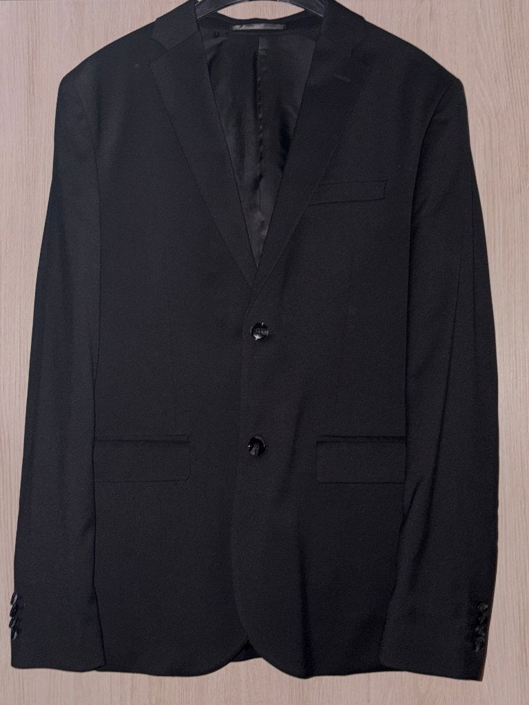 veste costume noir T46, Ophalen of Verzenden, Zo goed als nieuw, Maat 46 (S) of kleiner, Zwart