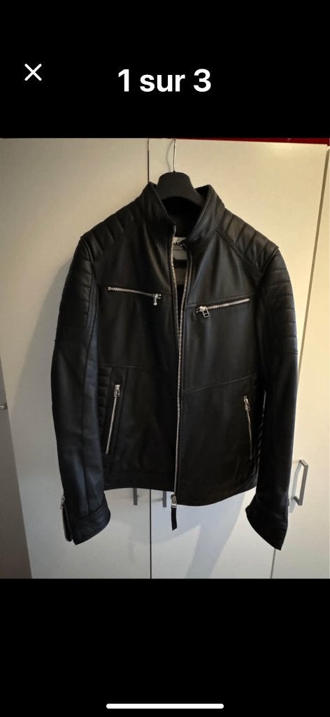 Veste cuir homme taille M news, Enlèvement, Neuf, Taille 48/50 (M), Noir