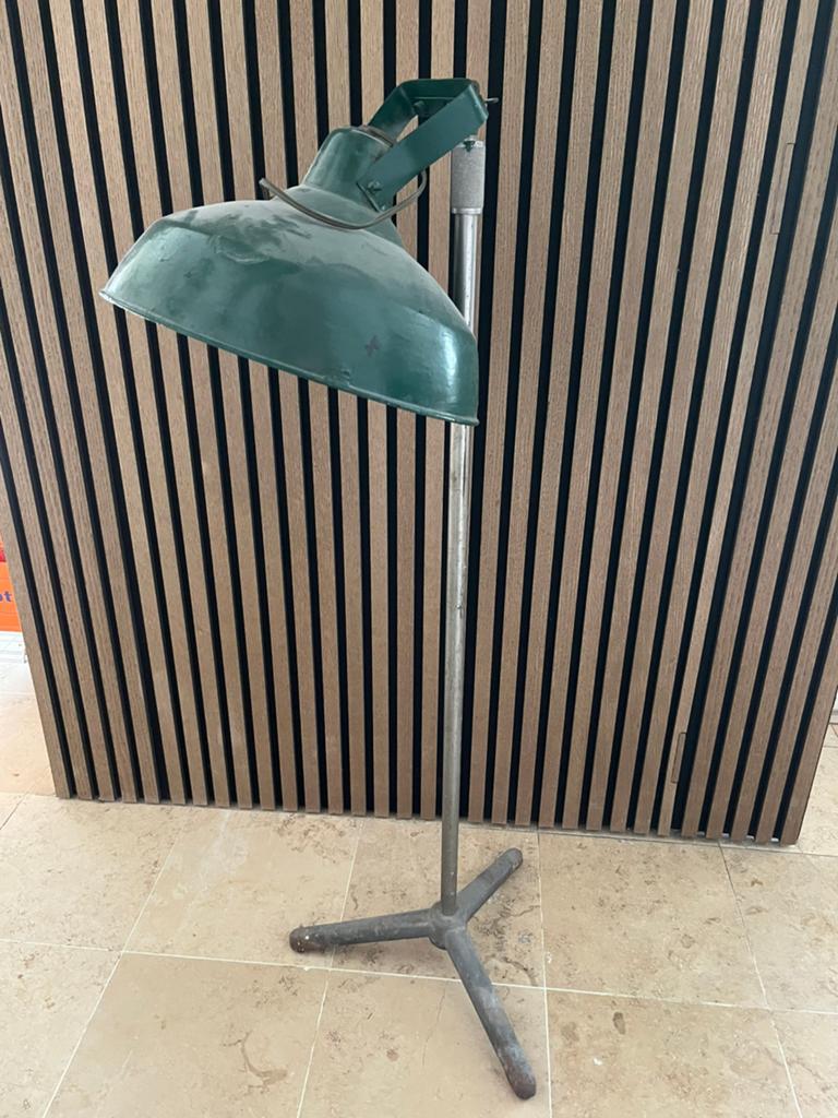Vintage groene stalamp, Ophalen, Zo goed als nieuw