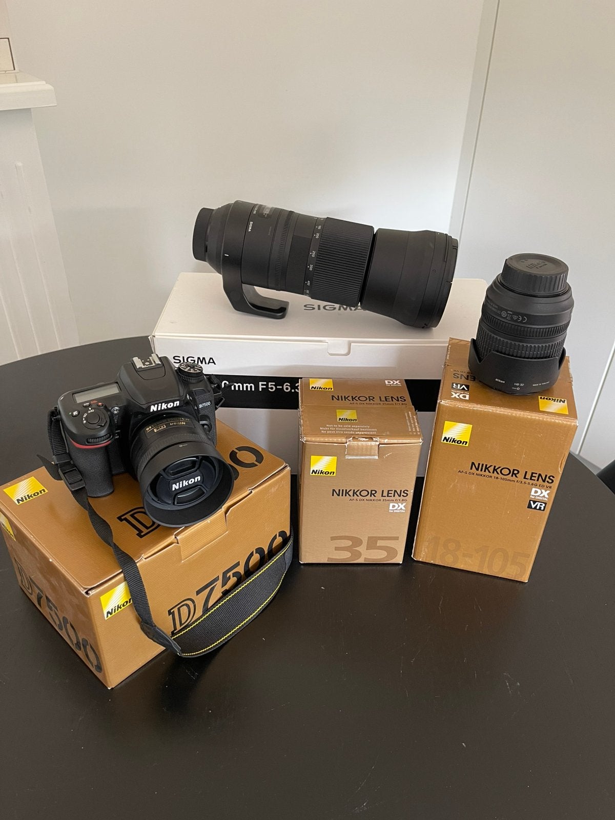 Complete cameraset nikon D7500 met bijhorende lenzen, Audio, Tv en Foto, Nikon, Camera, Ophalen, Zo goed als nieuw