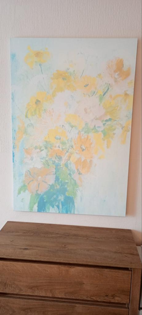 Abstract Bloemen Schilderij, Huis en Inrichting, Stoffering | Behang, Ophalen