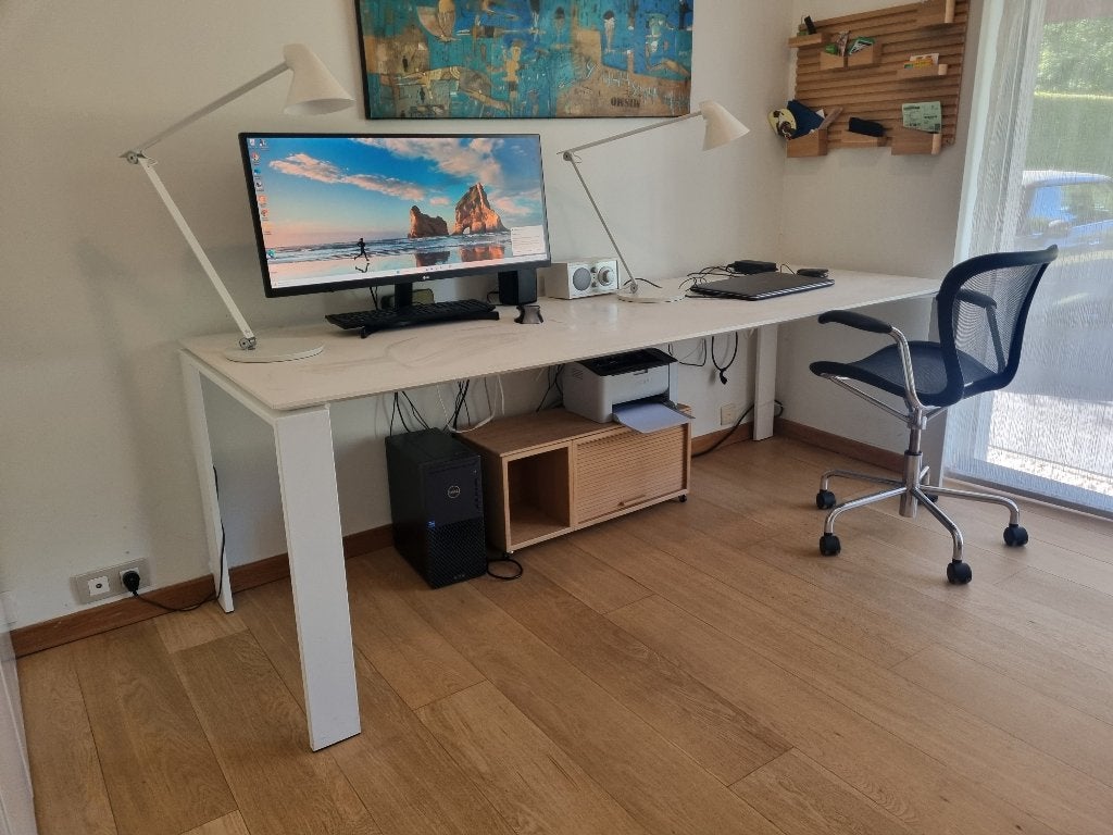 Kartell Four tafel soft touch wit 79 x 223 cm, Huis en Inrichting, Tafels | Eettafels, Ophalen, Kunststof, Modern Design, 200 cm of meer