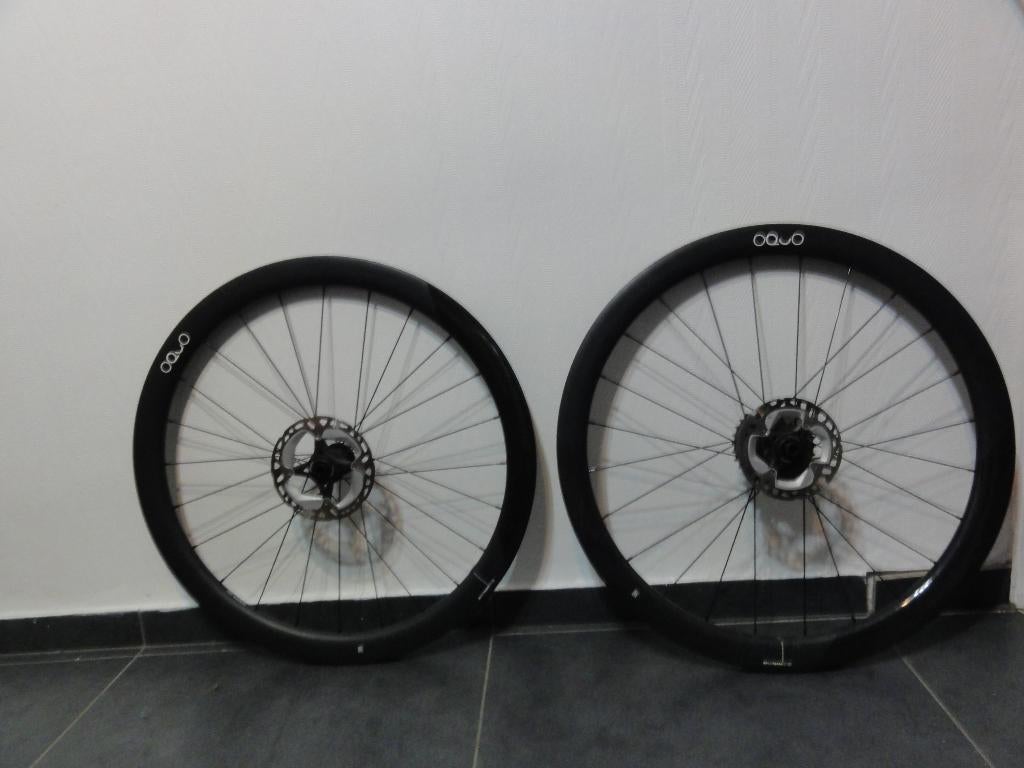 Oquo Carbon Velgen met zeer recente schijfrem en casette, Zo goed als nieuw, Racefiets, Carbon, Ophalen