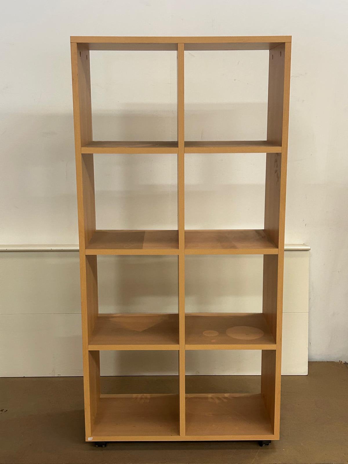 Houten vakkenkast / boekenkast met 8 vakken, Ophalen, Gebruikt