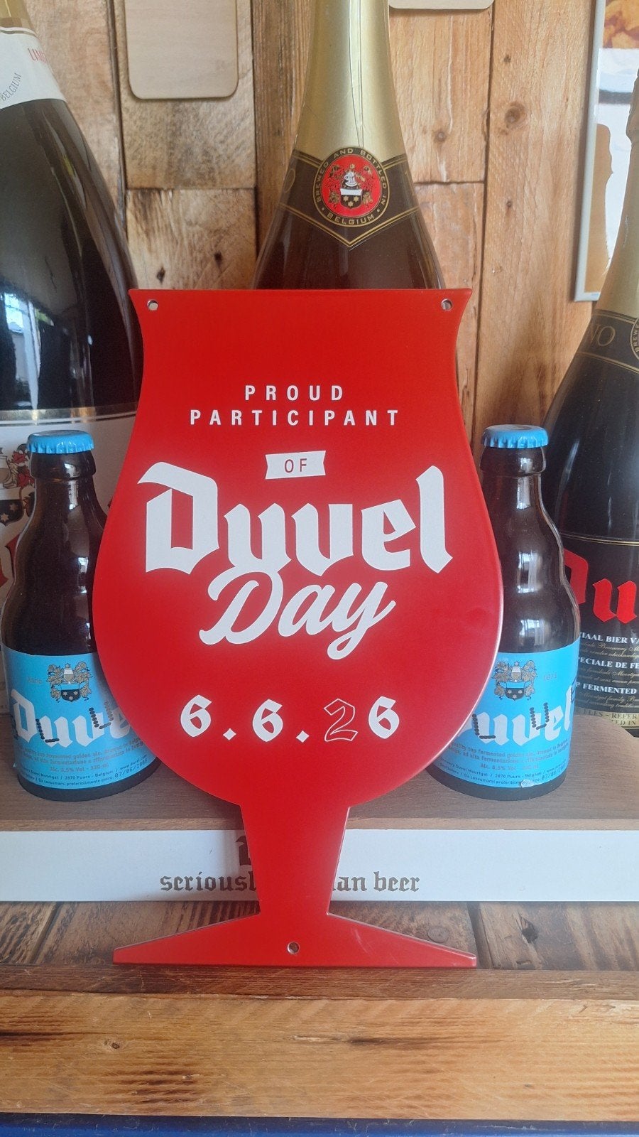 Duvel Day, Collections, Marques de bière, Enlèvement ou Envoi, Comme neuf, Panneau, Plaque ou Plaquette publicitaire, Duvel