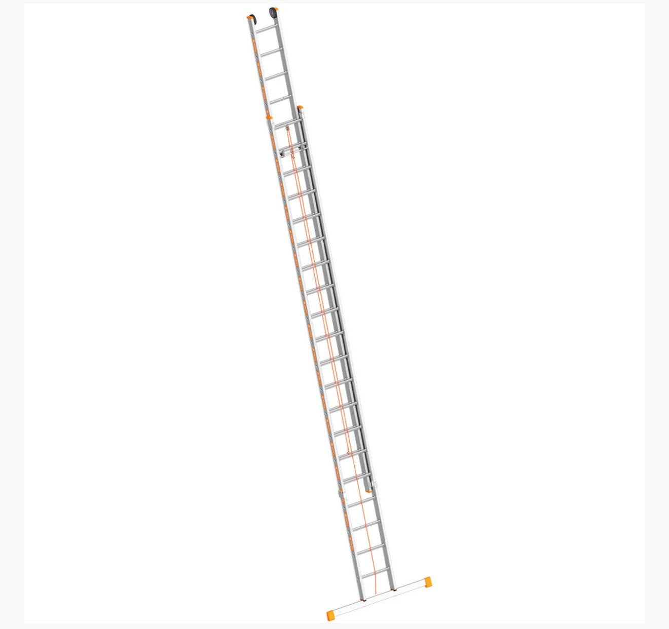LAYHER schuifladder 2x20 treden (max werkhoogte 10,7m), Ophalen, Zo goed als nieuw, Ladder