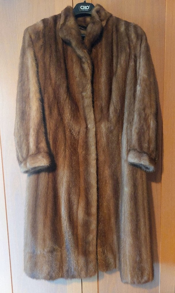 lange nertsmantel voor dames, Kleding | Dames, Jassen | Winter, Ophalen, Zo goed als nieuw, Maat 38/40 (M), Bruin