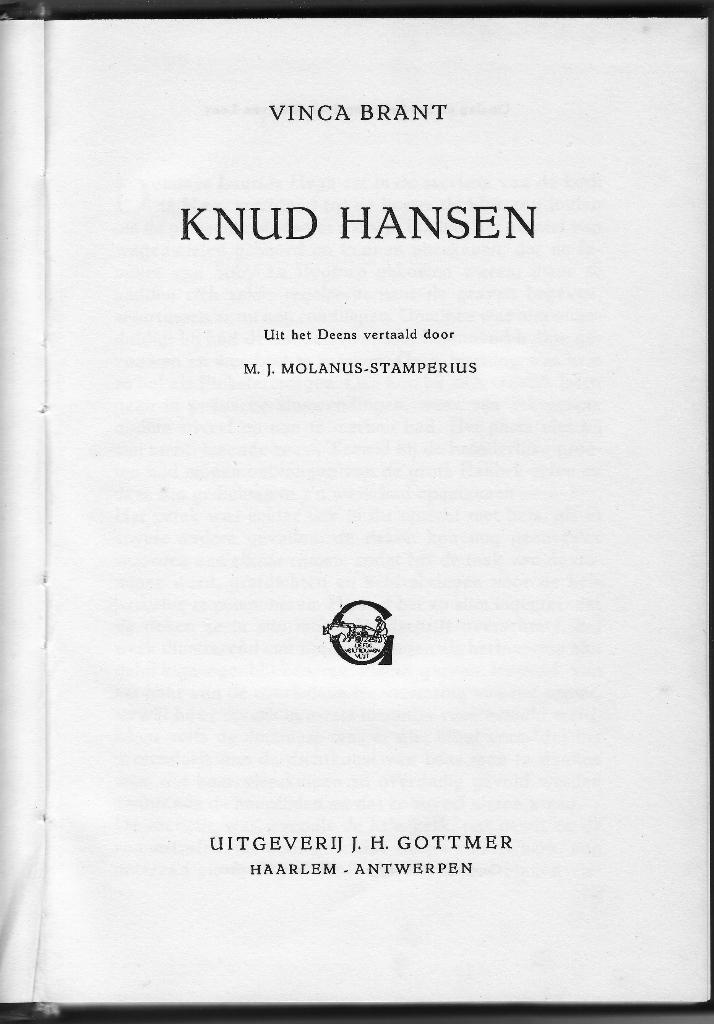 Vinca Brant “Knud Hansen”, Ophalen of Verzenden, Zo goed als nieuw, België