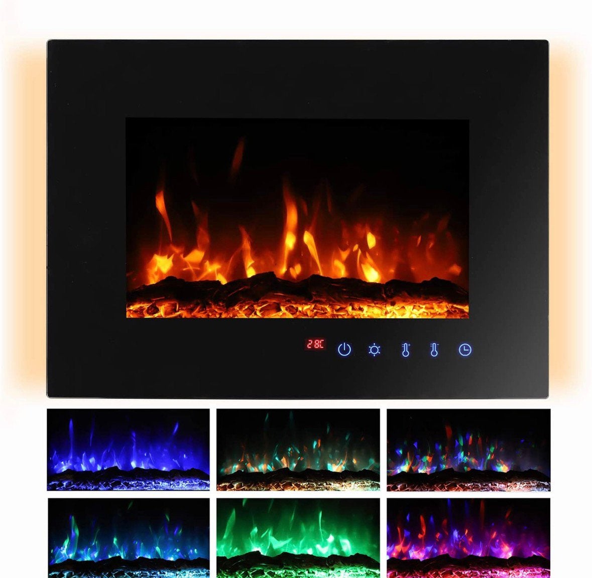 Chauffage d’appoint imitation feu de bois, Ophalen, Zo goed als nieuw, Thermostaat