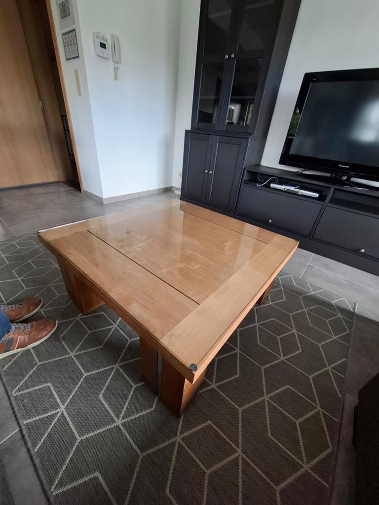 Salontafel, Huis en Inrichting, Tafels | Salontafels, Ophalen, Zo goed als nieuw, Glas