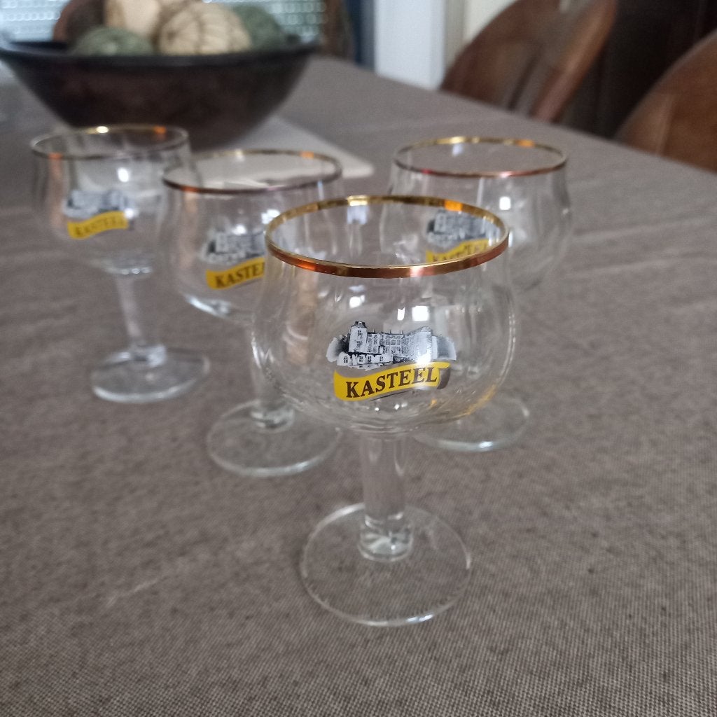 Kasteelbier degustatieglas 10cl   4stuks = 4€, Verzamelen, Ophalen, Nieuw, Glas of Glazen
