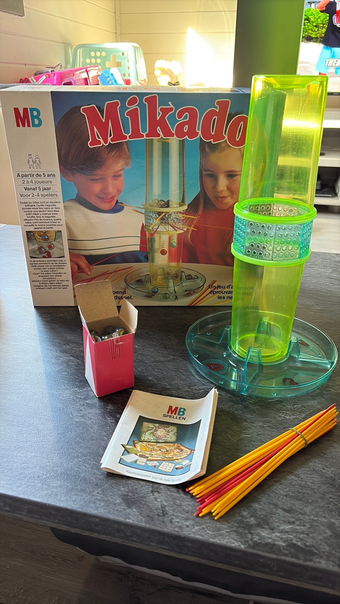Vintage MB Mikado Knikkerspel, Antiek en Kunst, Antiek | Speelgoed, Ophalen of Verzenden