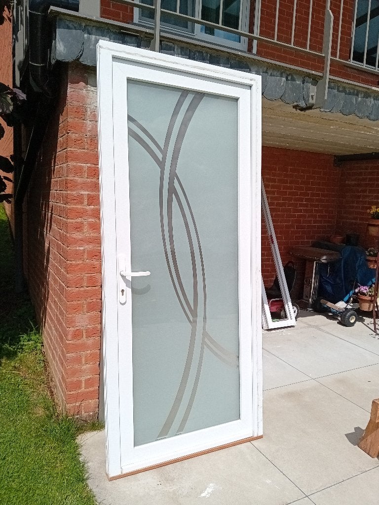 Porte PVC, Bricolage & Construction, Enlèvement, Utilisé, Autres matériaux, Vitre comprise