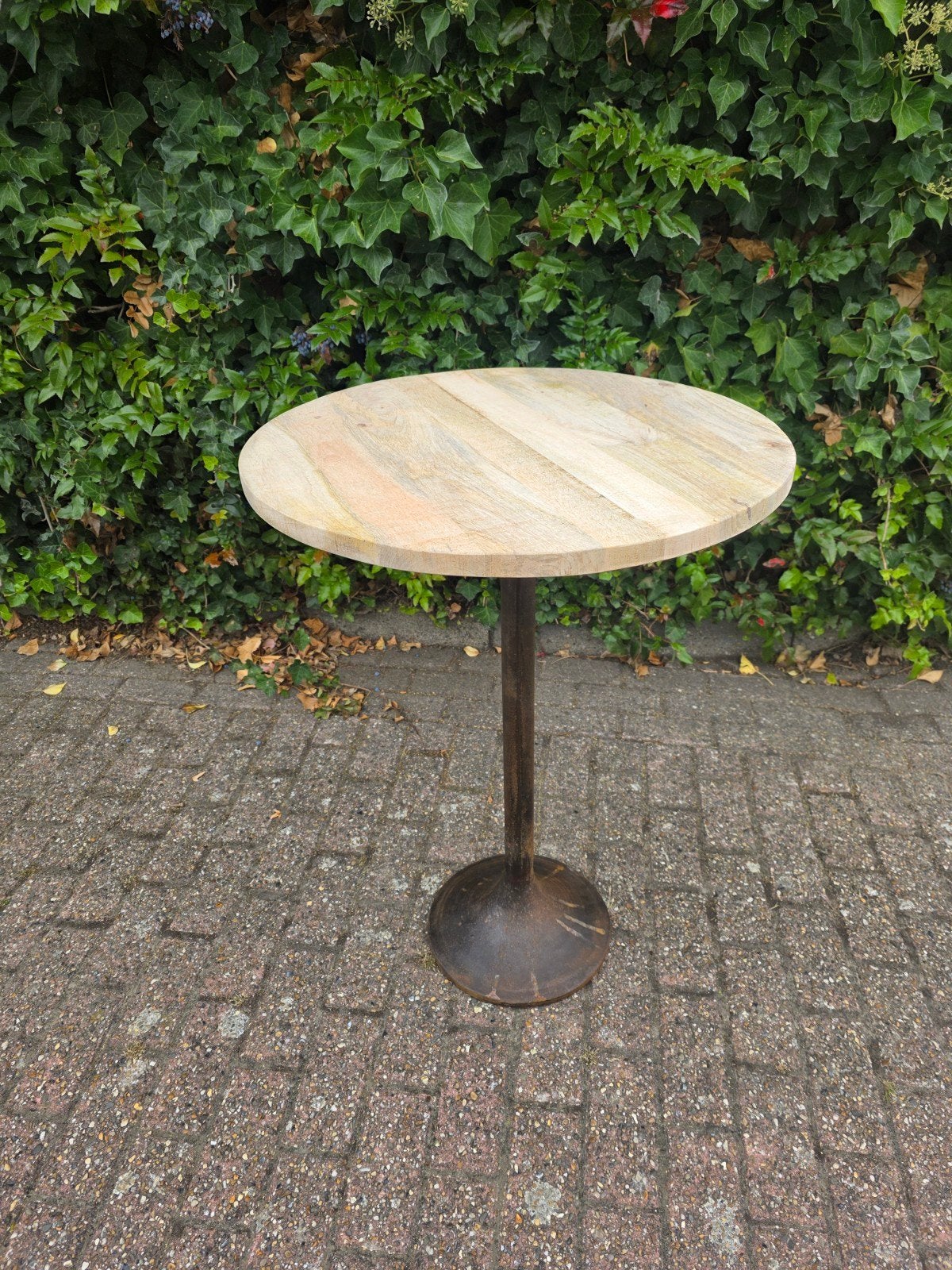 Bar statafel van Mango hout met gietijzeren onderstel, Enlèvement, Neuf