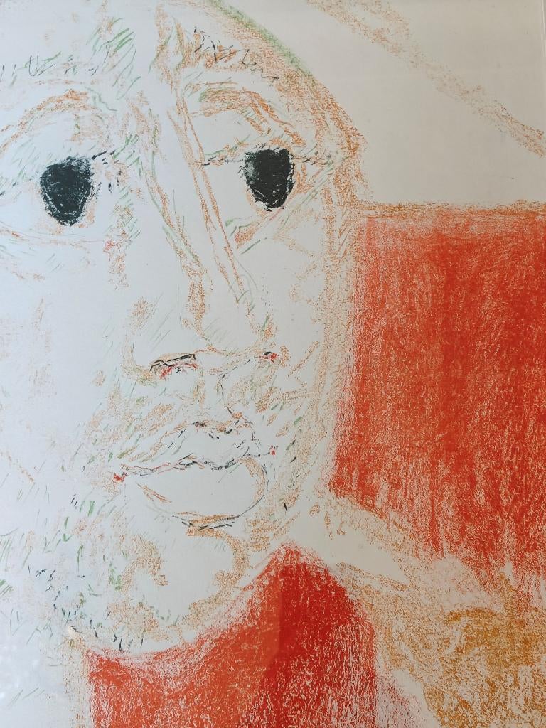 Portret, Kleurenlithografie van Roger Somville, Antiek en Kunst, Ophalen