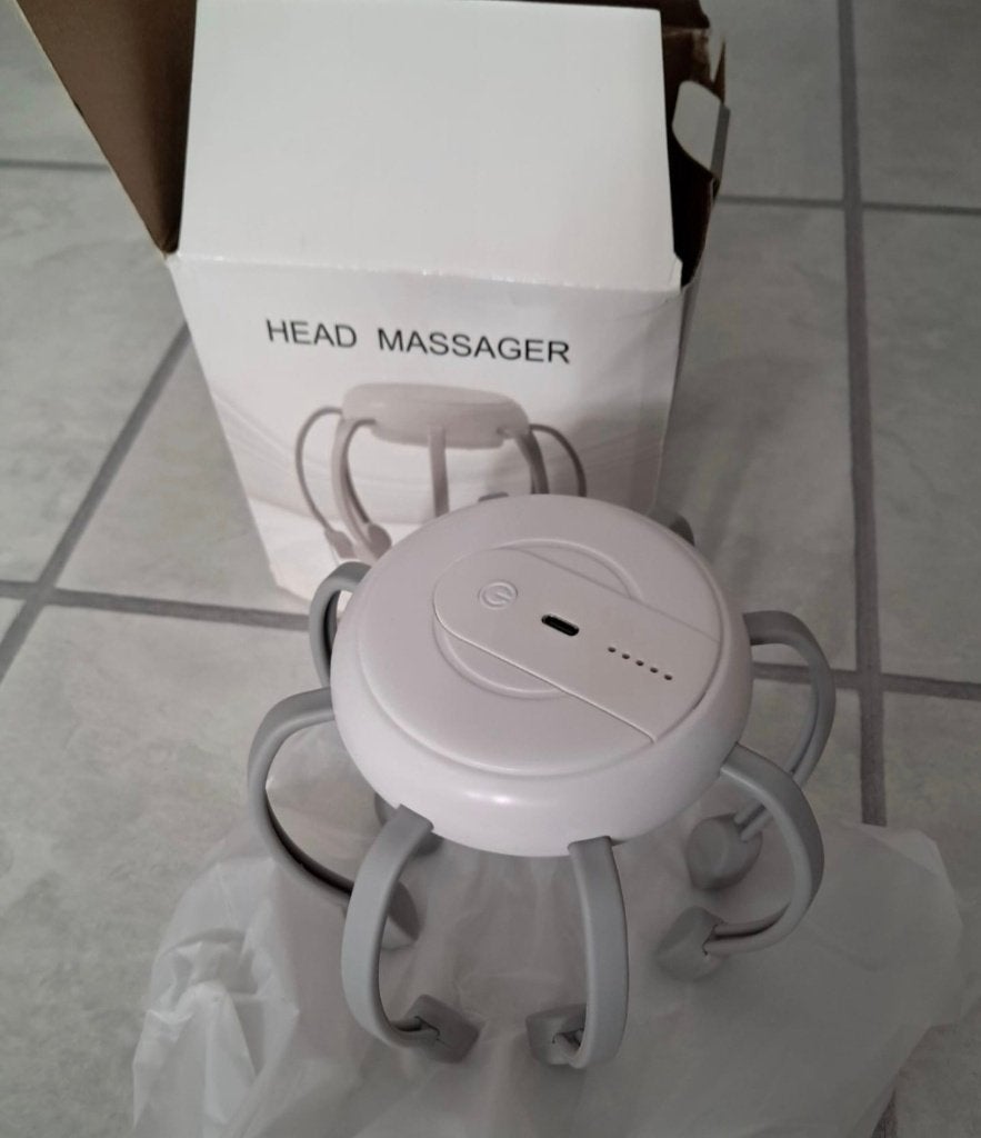 Draadloze elektrische hoofdmassager grijs of zwart, Sports & Fitness, Enlèvement ou Envoi, Neuf, Appareil