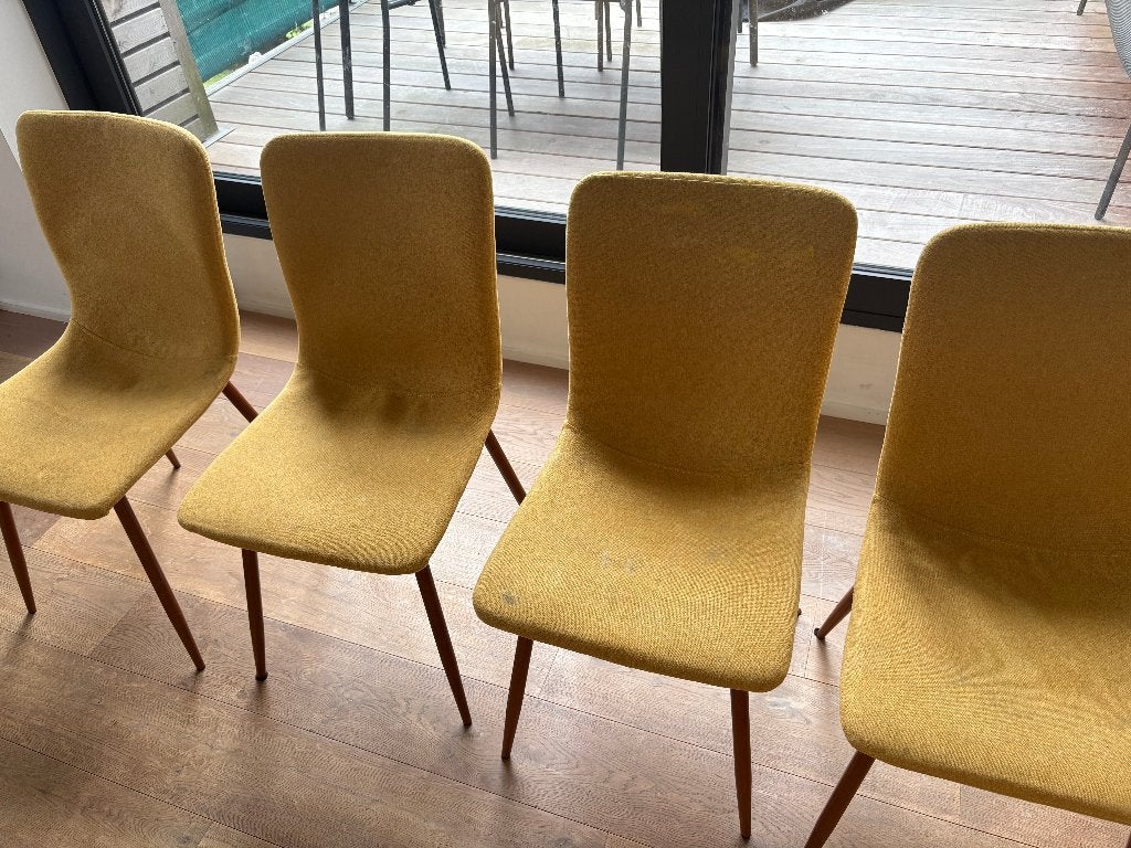 Lot de 4 chaises de salle à manger, Maison & Meubles, Chaises, Tissus, Autres couleurs, Enlèvement, Utilisé