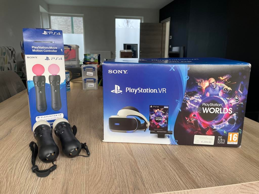 PlayStation VR PS4 + Camera + 2 Move Controllers – Compleet!, Games en Spelcomputers, Virtual Reality, Zo goed als nieuw, Sony PlayStation