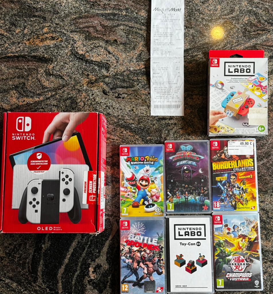 Nintendo switch oled met 6 games, Ophalen, Zo goed als nieuw