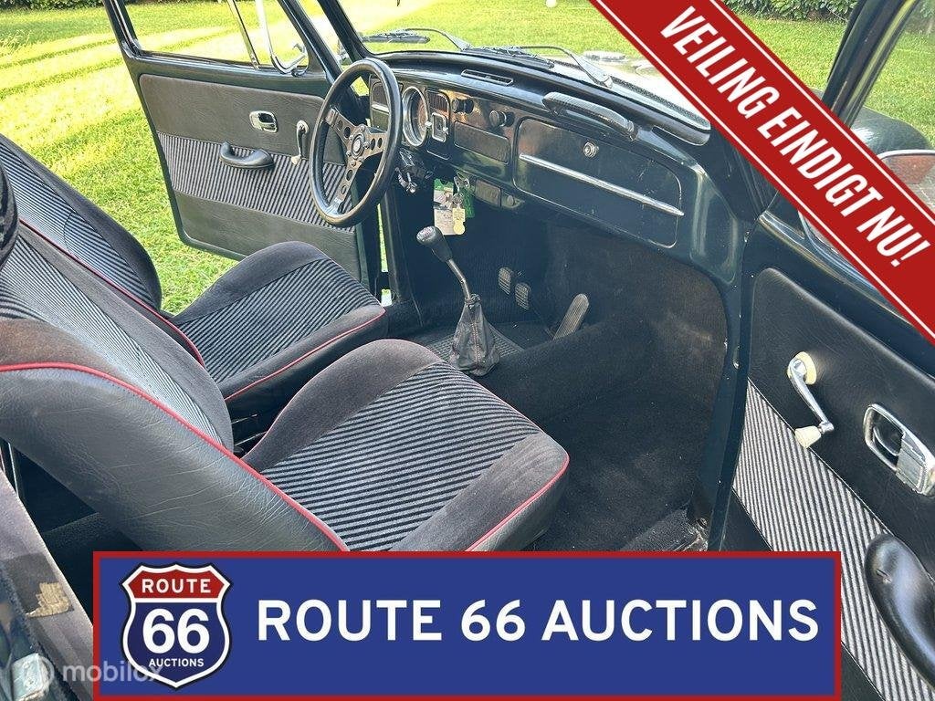 Volkswagen Beetle 1300 | 1967 | Route 66 Auctions, Auto's, Volkswagen, Zwart, Bedrijf, Handgeschakeld