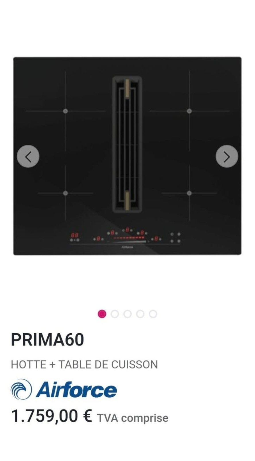 Taque induction avec hotte intégrée 60cm de large NEUVE, Electroménager, Enlèvement, Neuf, Encastré