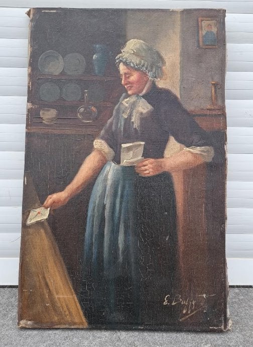 huile sur toile signe buffy, Enlèvement ou Envoi, Toile