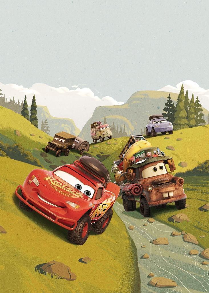 Disney Cars Vlies Behang - 200x280 cm - Gratis Verzending, Ophalen of Verzenden, Nieuw, Wanddecoratie