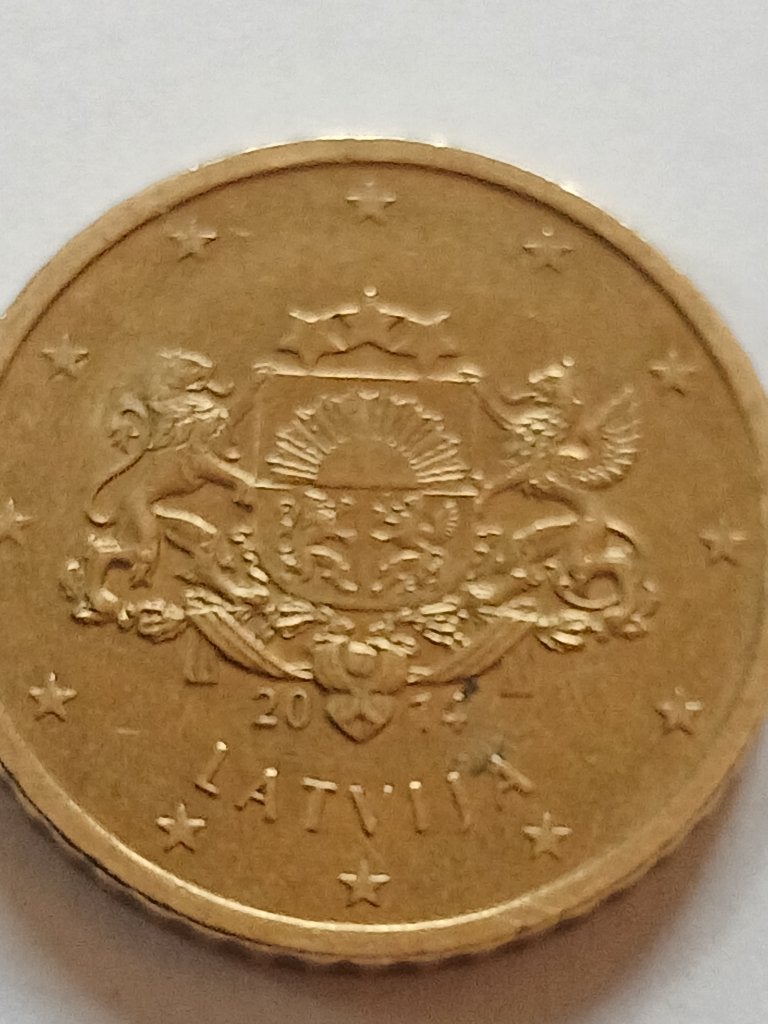 Piéce de 50cts de Lettonie 2014, Timbres & Monnaies, Enlèvement ou Envoi, Autres pays, 50 centimes