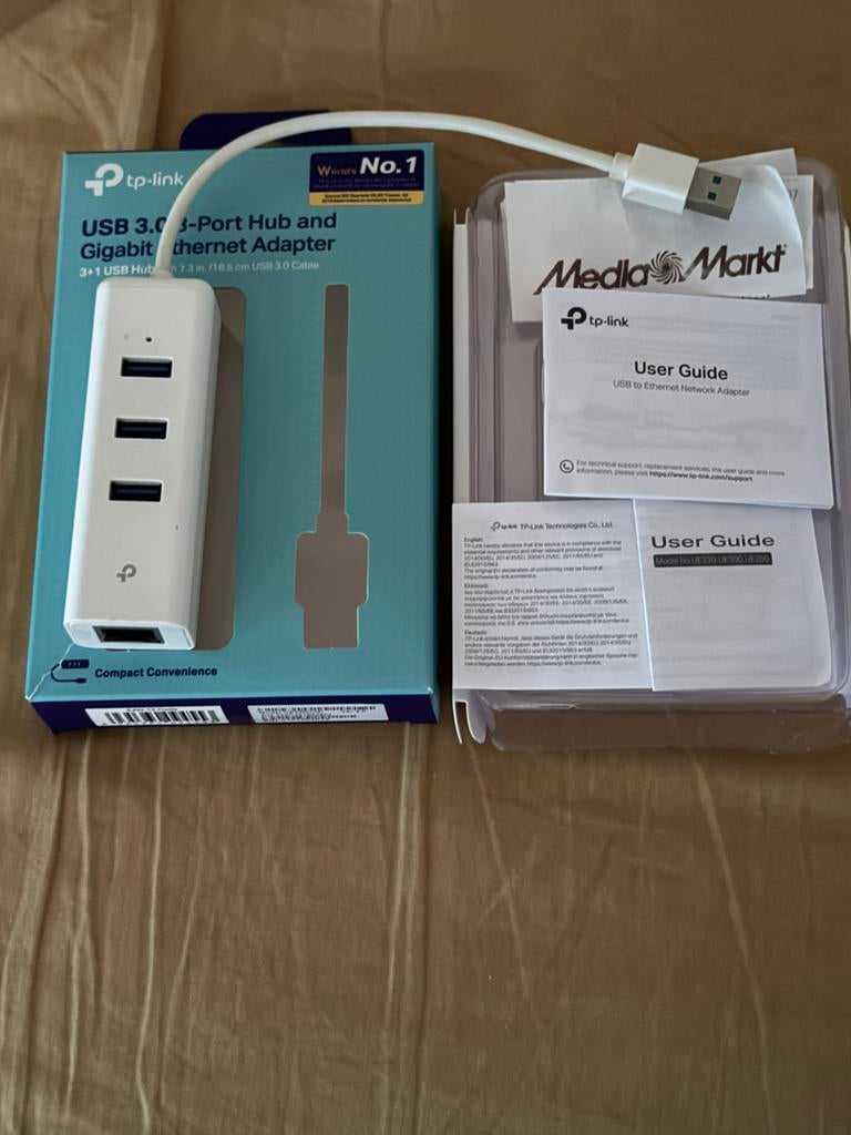 Adaptateur USB Ethernet + Hub USB 3.0, Informatique & Logiciels, Enlèvement, Comme neuf
