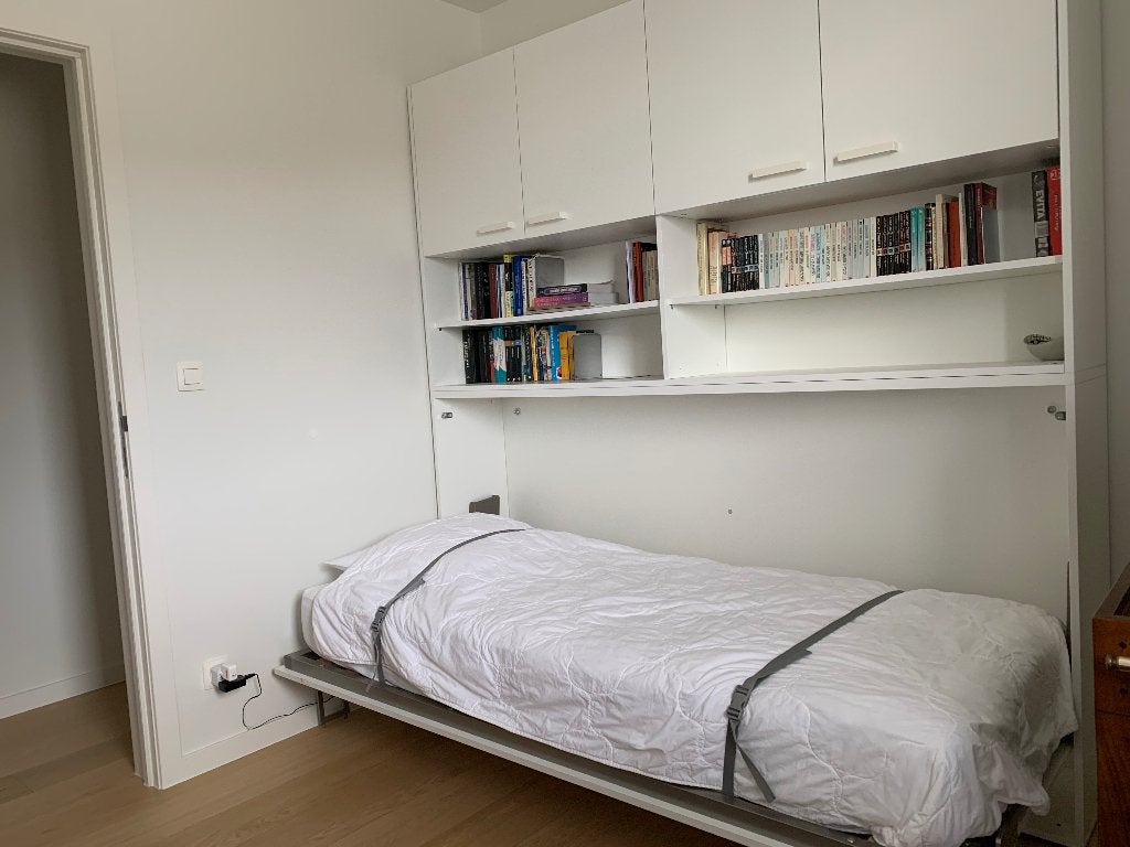 Gratis opklapbed / bedkast : bijna ongebruikt, Ophalen, 90 cm, Wit, Zo goed als nieuw