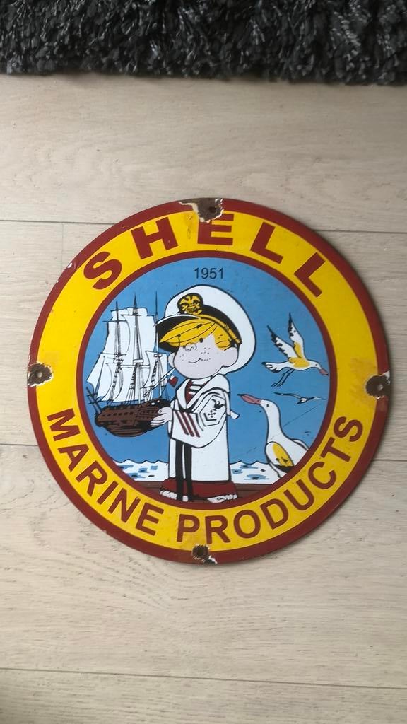 Reclamebord Shell. Emaille., Verzamelen, Ophalen, Reclamebord