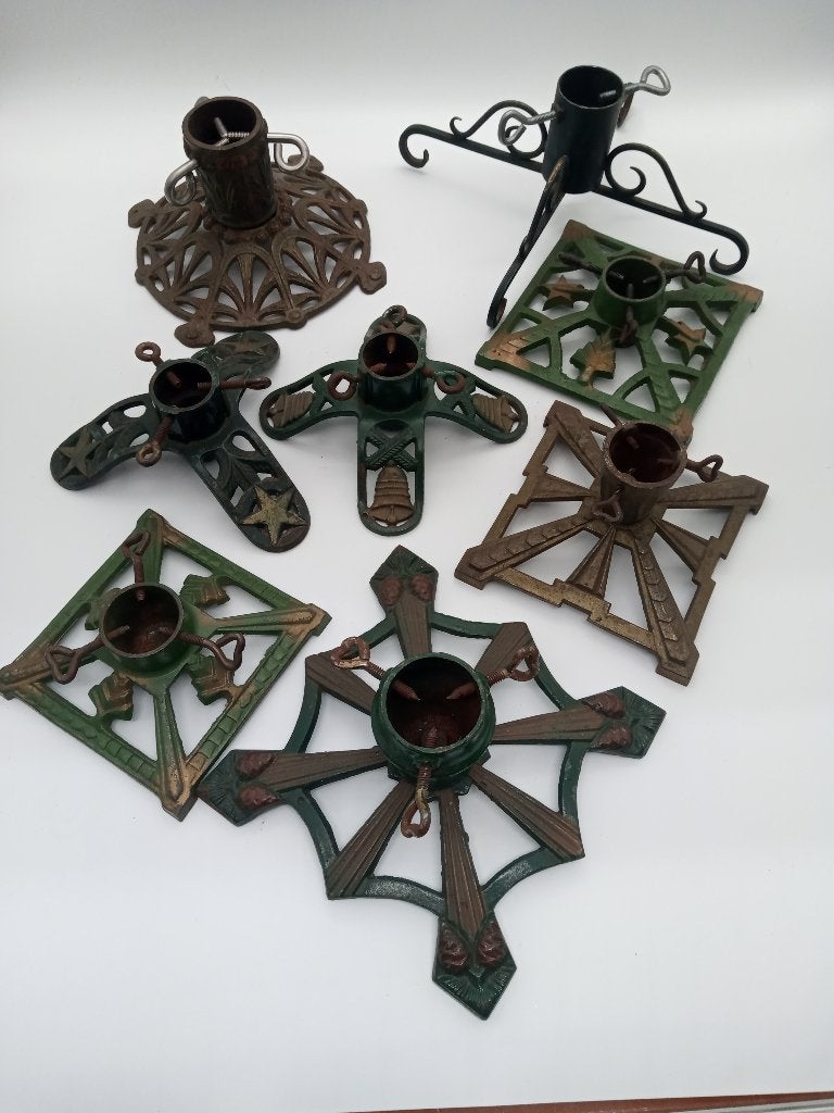8 vintage kerstboomstandaards, Ophalen of Verzenden, Gebruikt