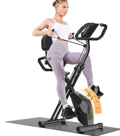 Vélo d'exercice pliable, ergomètre, Comme neuf, Vélo d'appartement, Métal, Jambes
