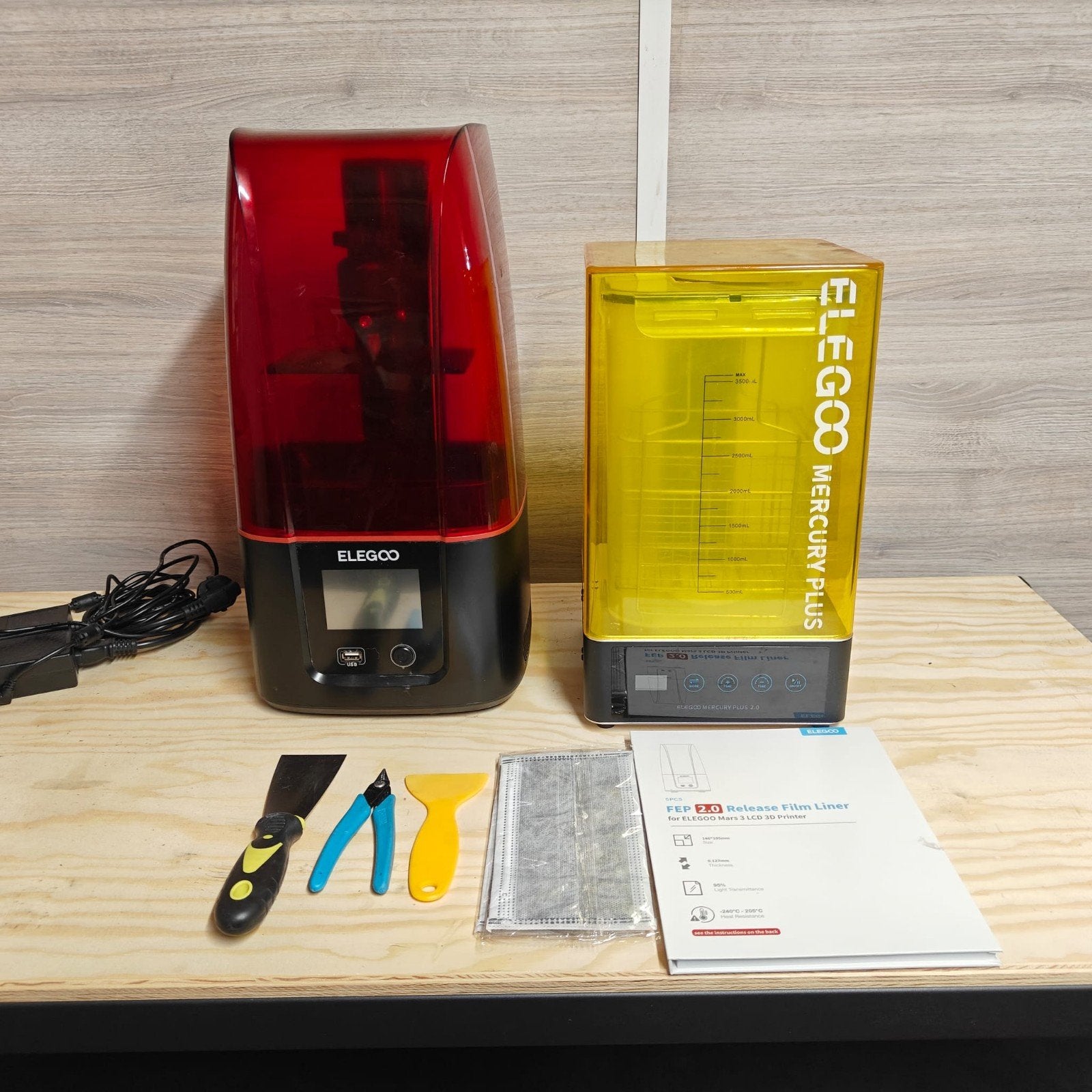 Resin 3d printer en wasstation, Résine, Elegoo, Enlèvement, Utilisé