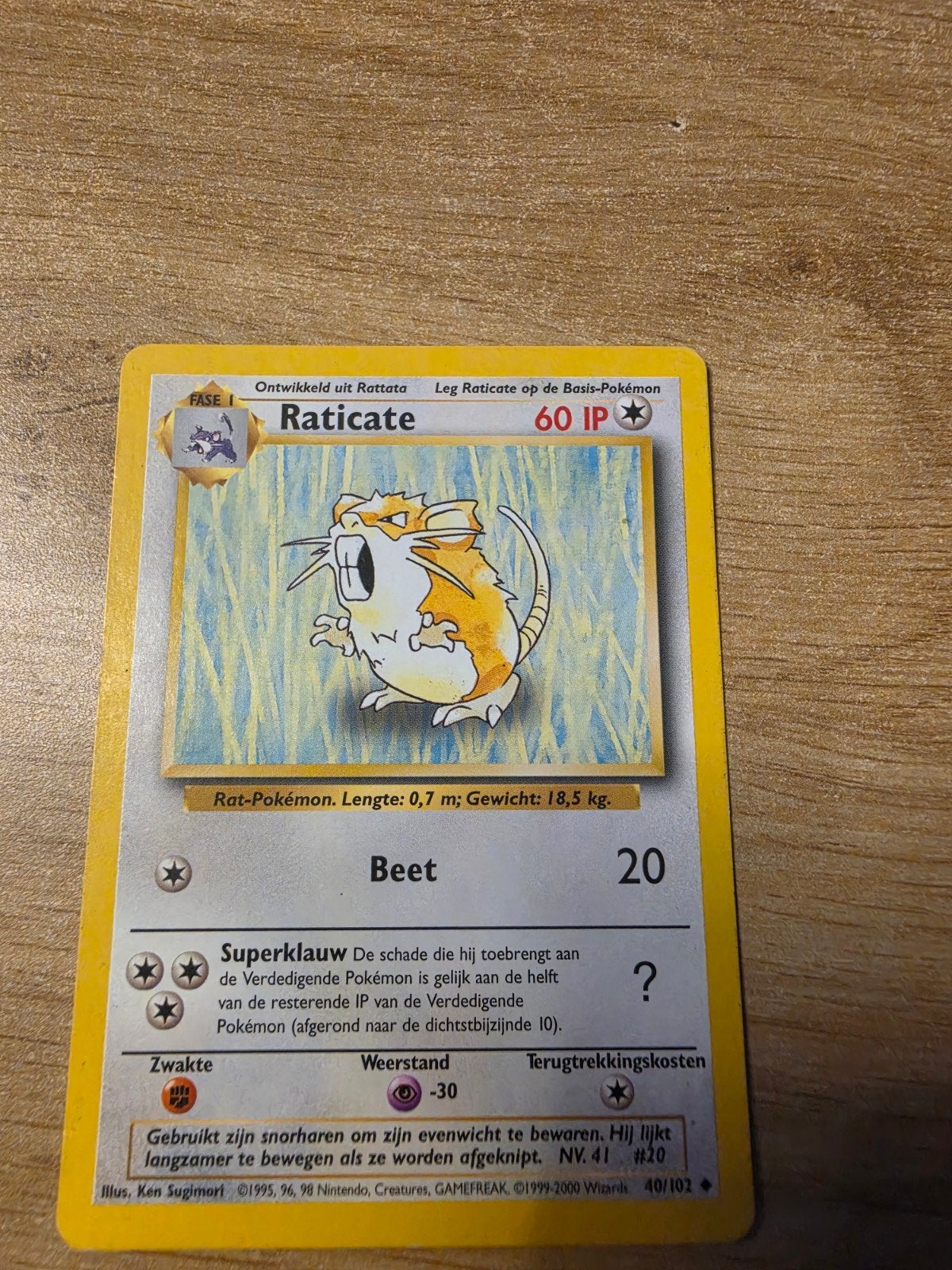 Raticate 40/102, Enlèvement