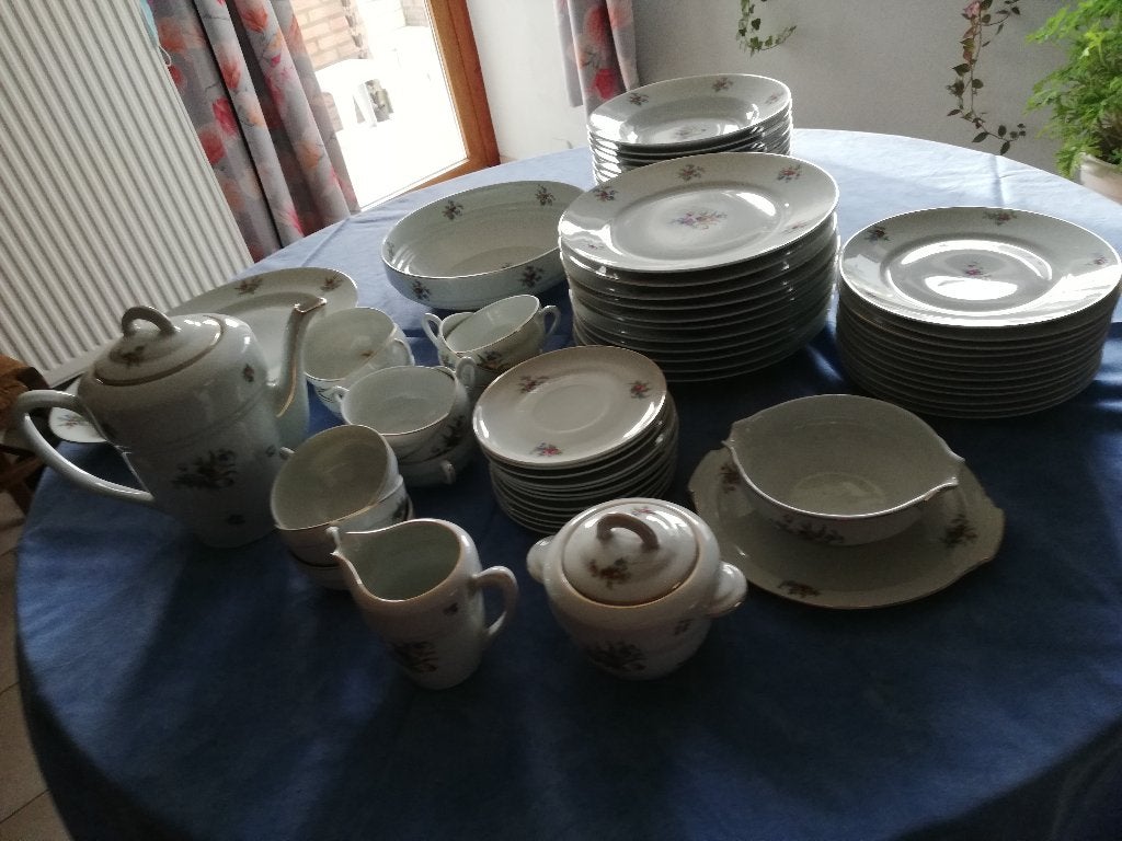 Service de table Porcelaine de Baudour, Antiquités & Art, Antiquités | Services (vaisselle) complet, Enlèvement