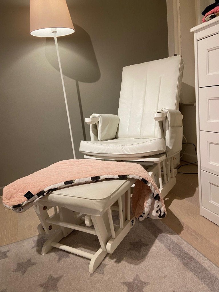 Schommelstoel/Gliding Chair/Schuifstoel babykamer Wit, Ophalen, Gebruikt, Jongetje of Meisje