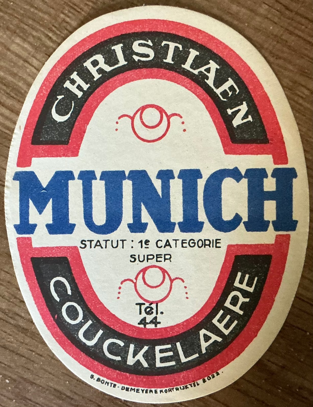 Munich/Christiaen/Couckelare/étiquette de bière, Enlèvement ou Envoi, Comme neuf, Autres types