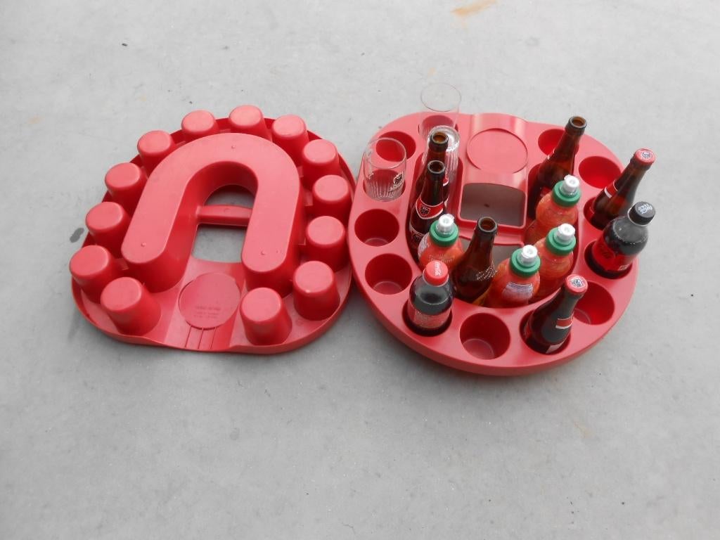 garcon dienblad plateau bierblad met greep 13 vaste en 9 los, Ophalen of Verzenden, Gebruikt, Ovaal, Kunststof