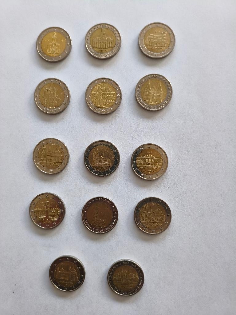 14 stukken 2 euro Duitsland, Ophalen of Verzenden, Duitsland, 2 euro, Losse munt