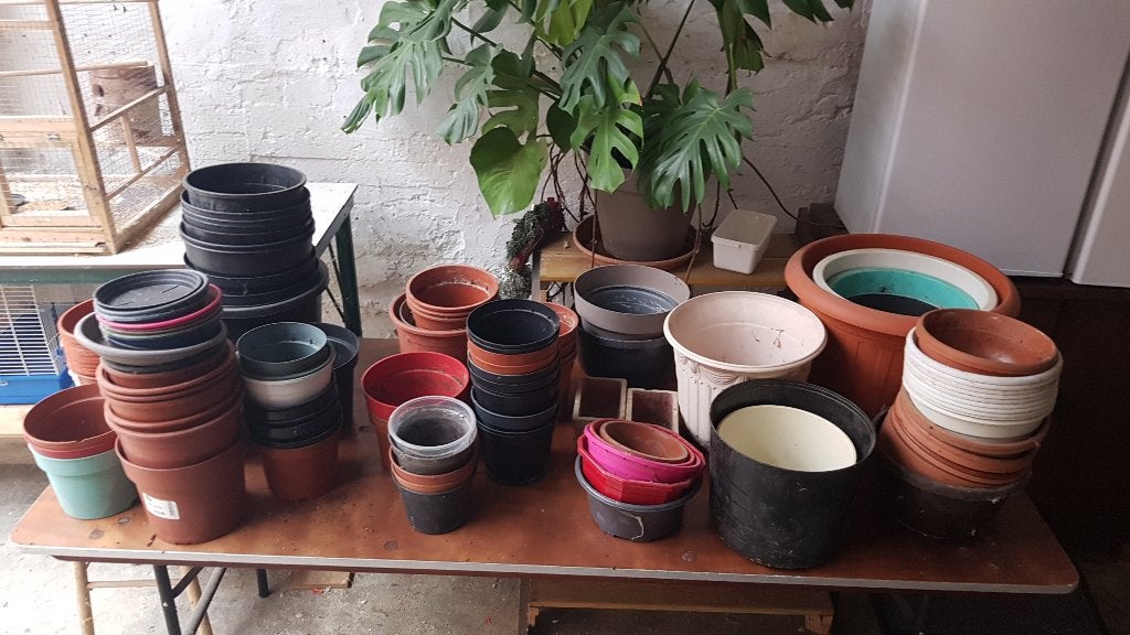Bloempotten te koop, Ophalen, Kunststof, Gebruikt, Rond