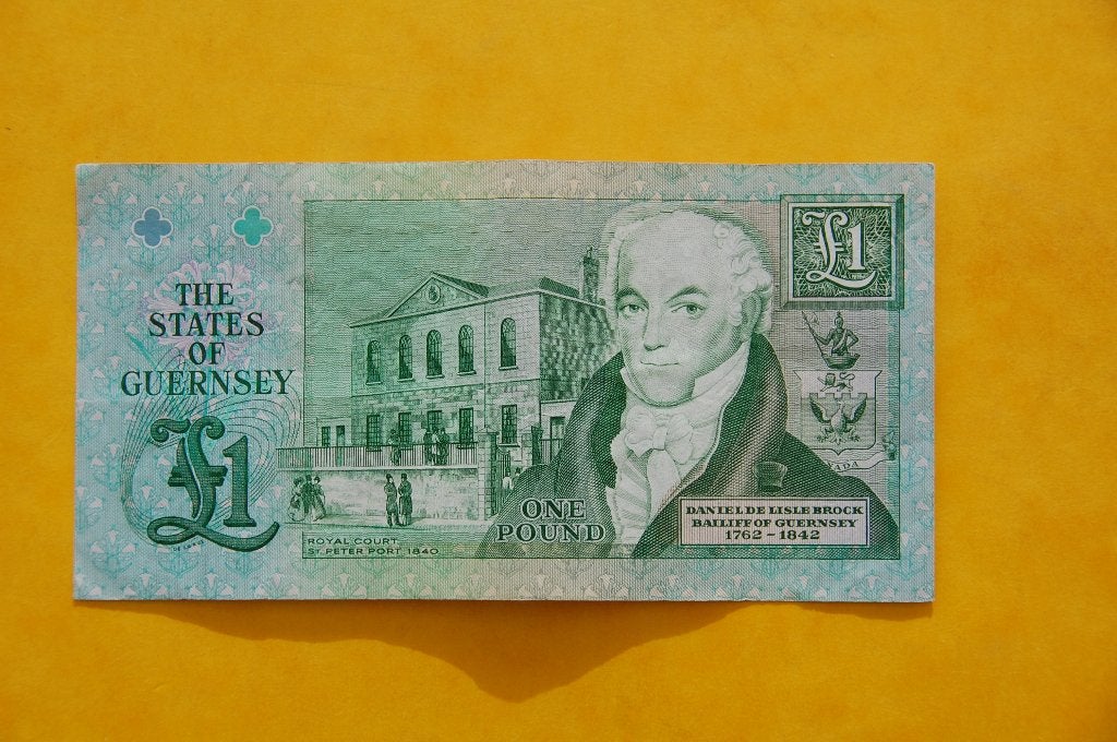 GUERNSEY : 1 Pound 1990, Postzegels en Munten, Verzenden, Los biljet
