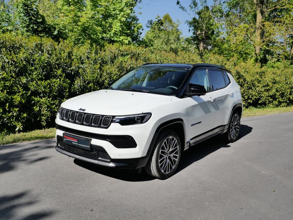 Jeep Compass 4Xe SUMMIT 240PK+GARANTIE TOT 48 STE MAAND, Auto's, Automaat, 4 cilinders, Wit, Bedrijf