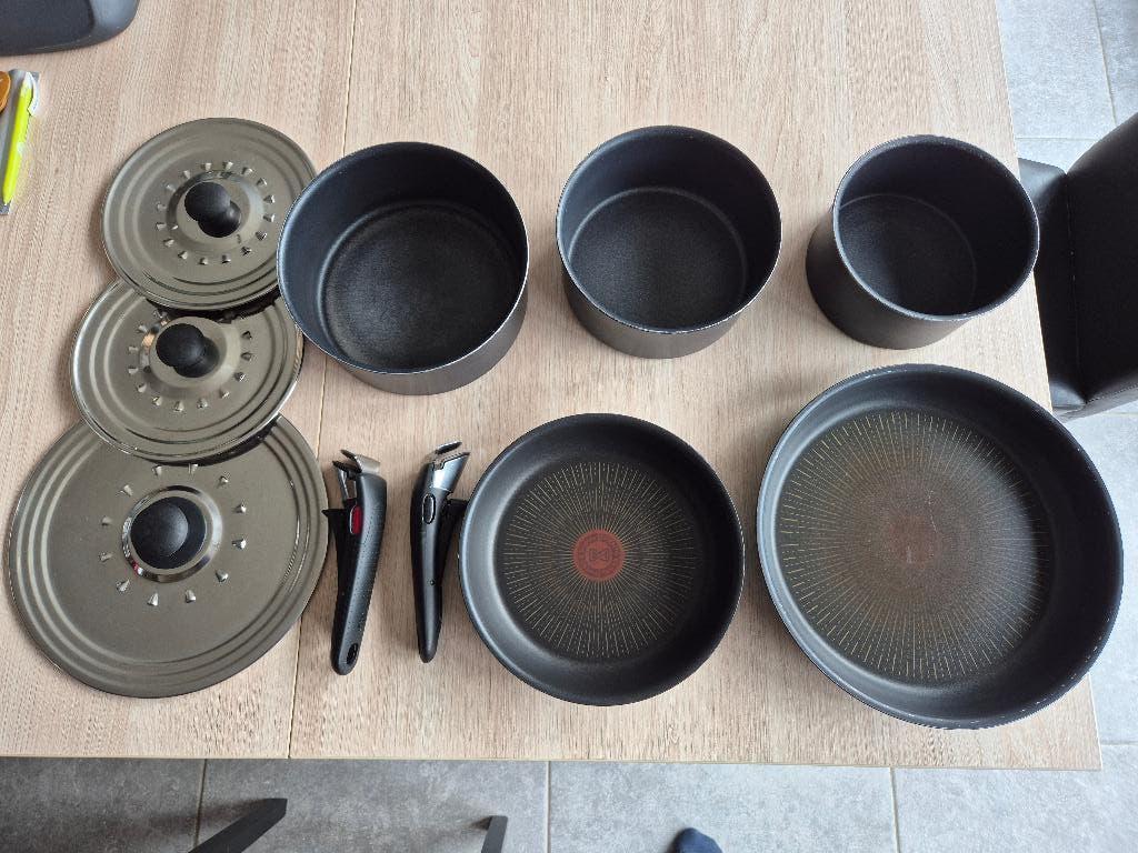 Lot de 3 casseroles et 2 poêles Tefal Ingenio, Maison & Meubles, Cuisine | Casseroles & Poêles, Utilisé, Ensemble de casseroles