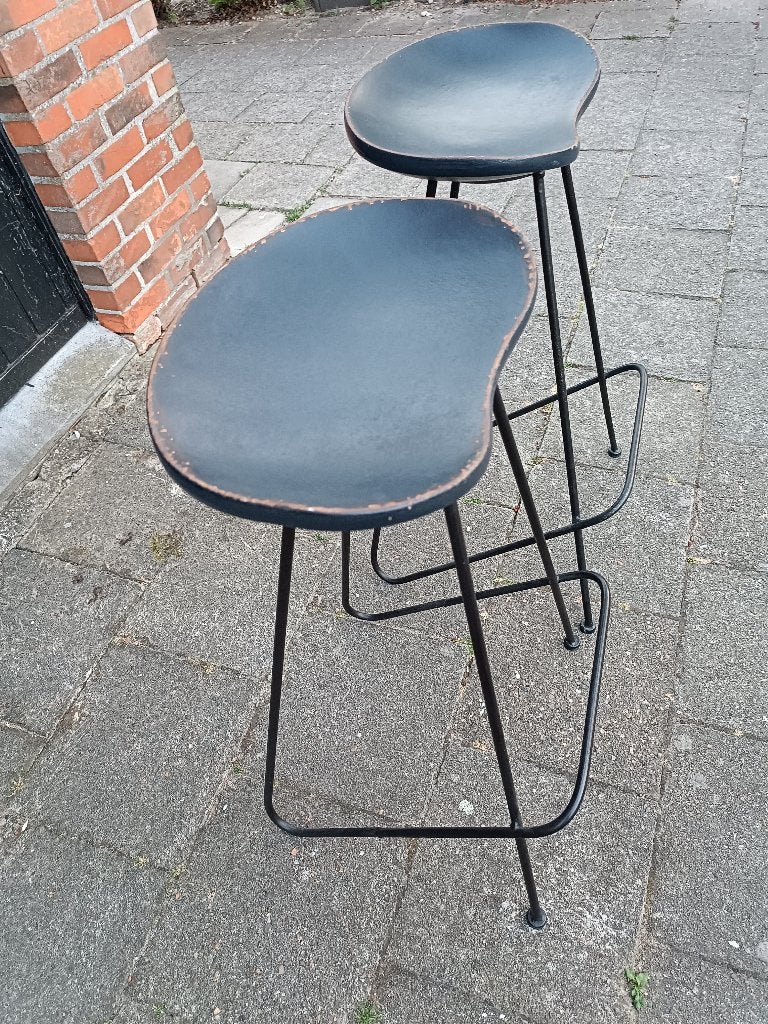 Tabourets de bar vintage, Maison & Meubles, Tabourets de bar, Avec repose-pieds, 2 tabourets, Comme neuf, Enlèvement