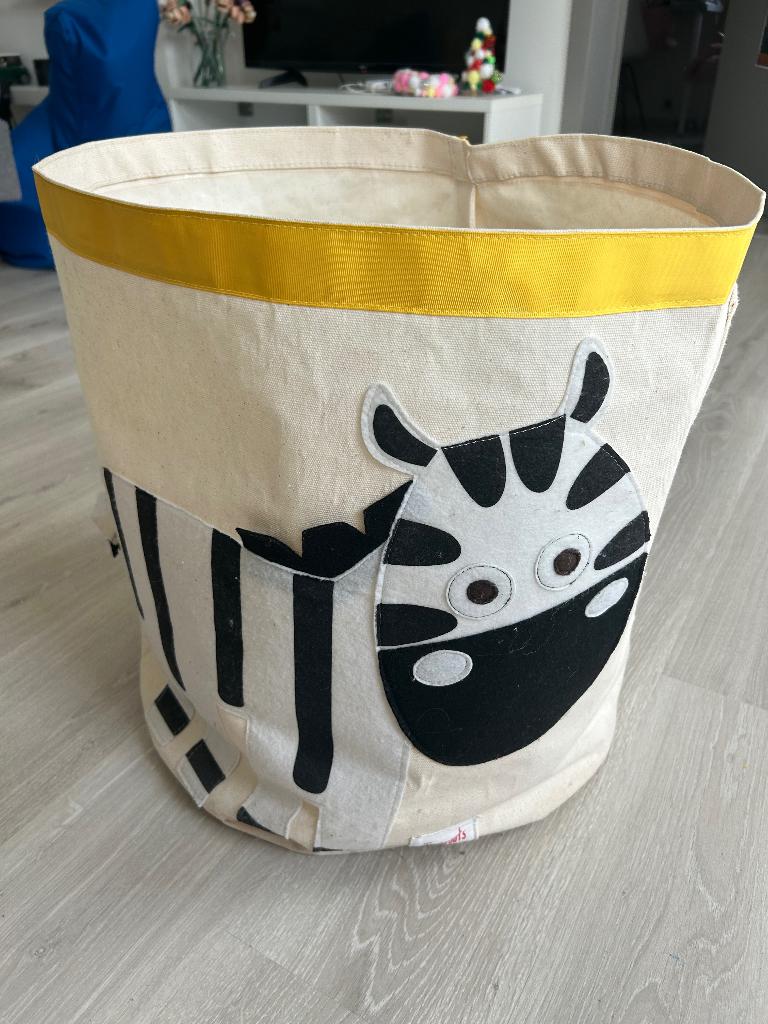 Opbergmand zebra, Huis en Inrichting, Woonaccessoires | Schalen en Manden, Ophalen of Verzenden, Gebruikt, Rond, Mand