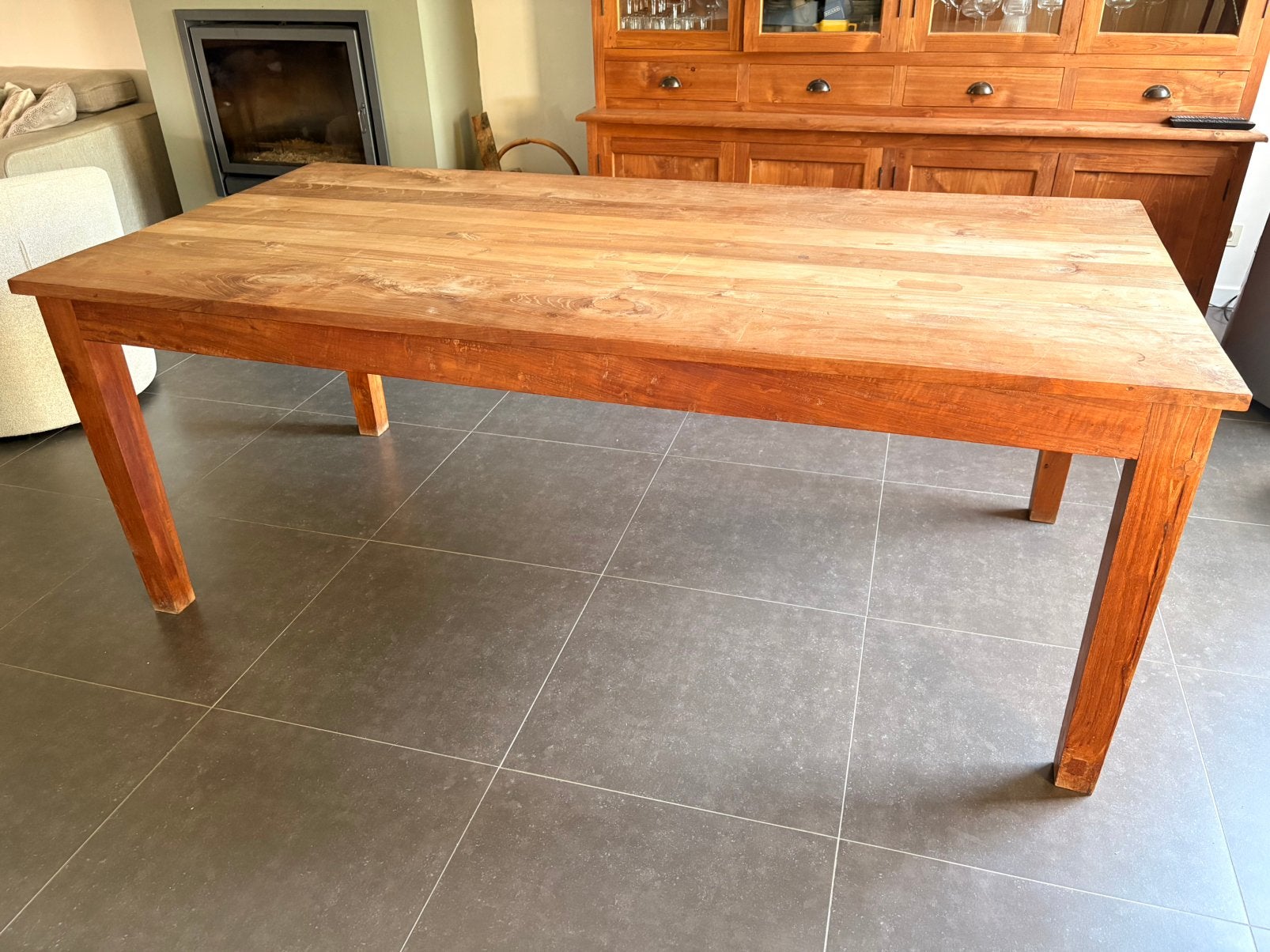Eettafel in teak, Teck, Enlèvement, Utilisé, Rectangulaire