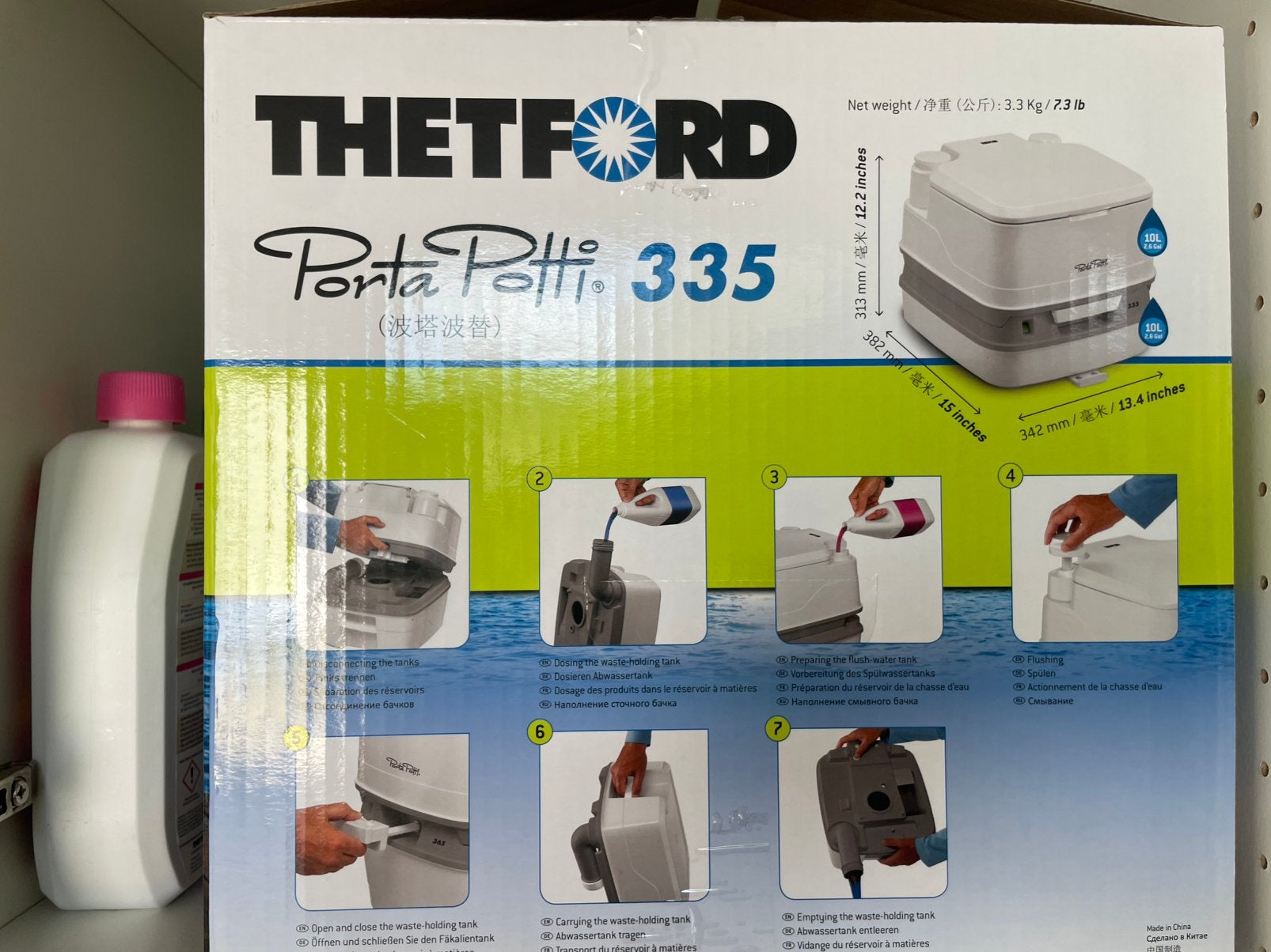 Draagbaar chemisch toilet Porta Potti 335, Ophalen, Nieuw