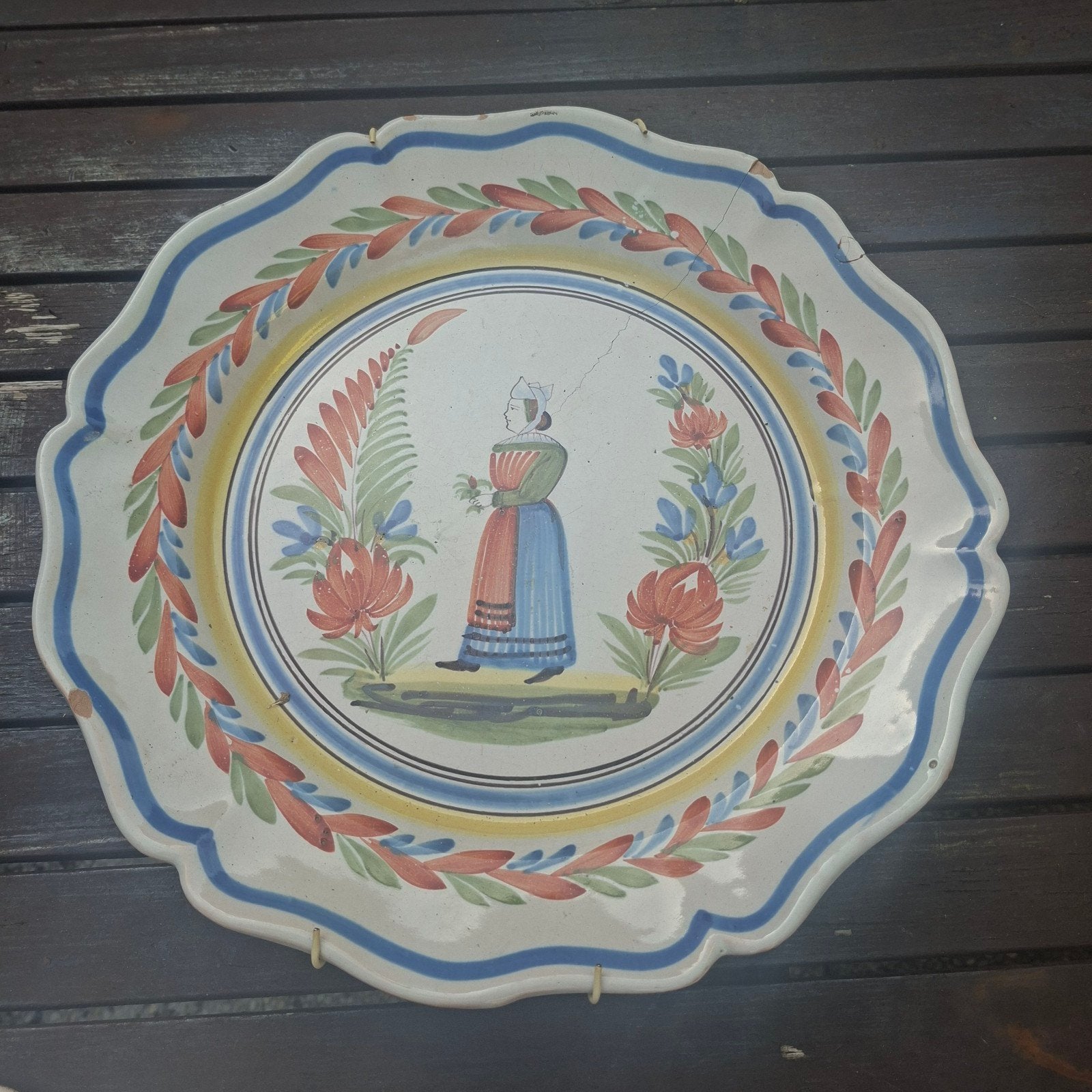 Mooi oud Quimper wandbord, Ophalen of Verzenden